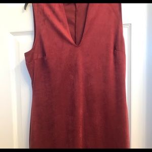 Suede maroon dress